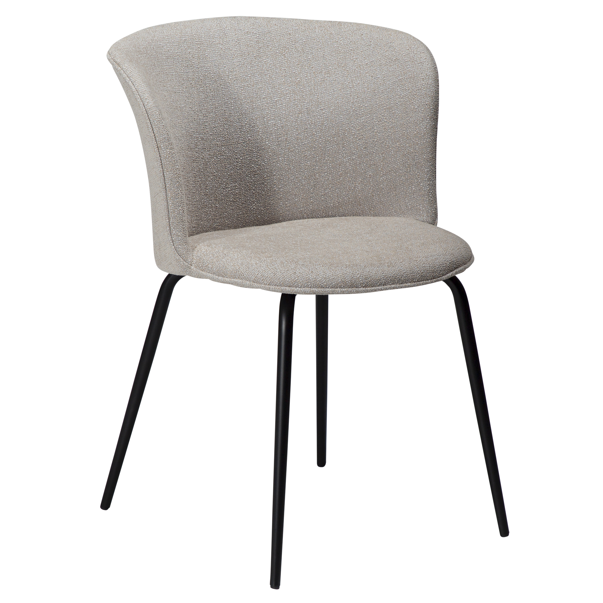 Dan-form Eden Spisebordsstol Cashmere Bouclé Stof Og Sort Metal