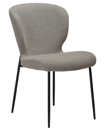 Dan-form Glory Spisebordsstol Pebble Earth Bouclé Stof Og Sort Metal