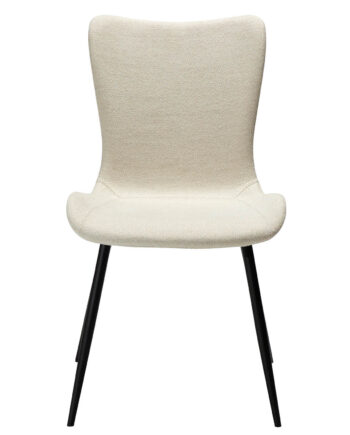 Dan-form Medusa Spisebordsstol Beige Bouclé Stof Og Sort Stål