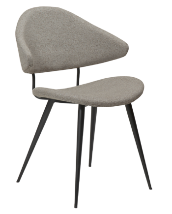 Dan-form Napoleon Spisebordsstol Pebble Earth Bouclé Stof Og Sort Metal
