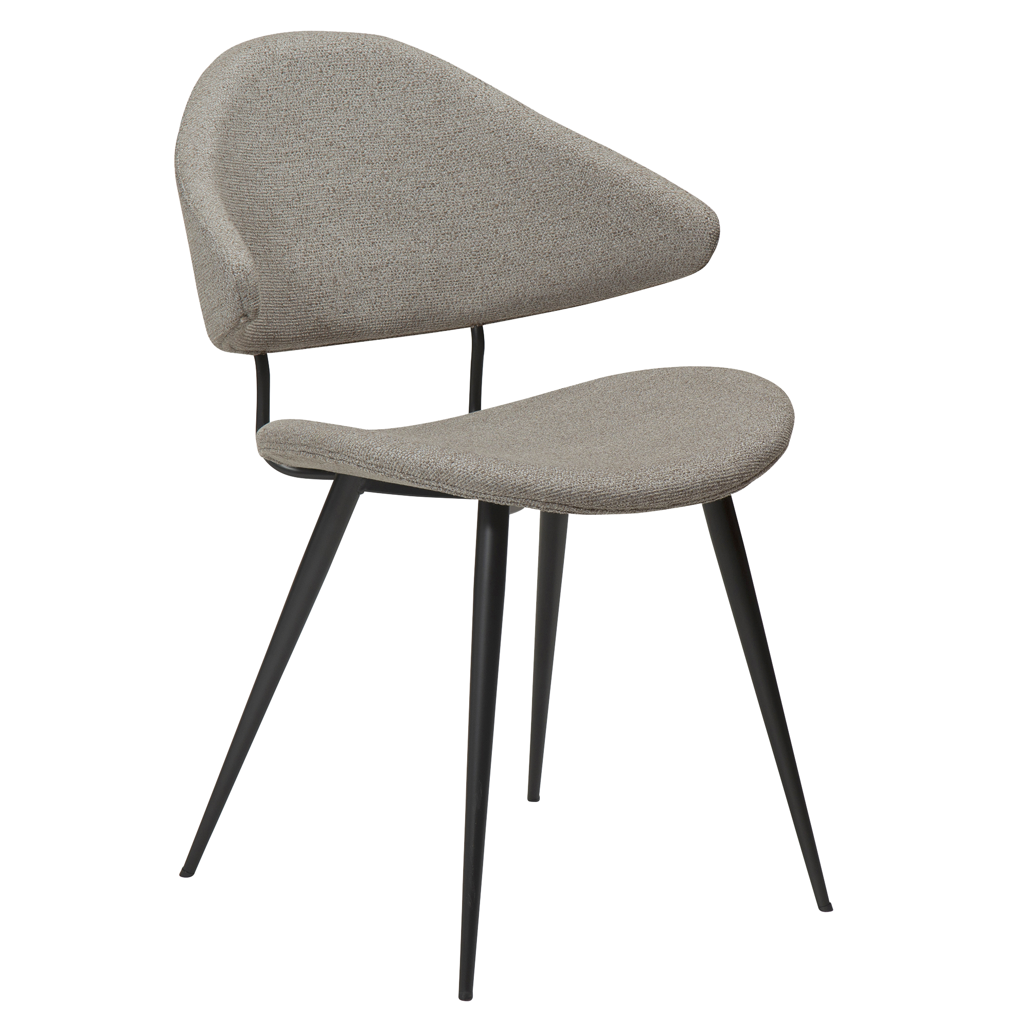 Dan-form Napoleon Spisebordsstol Pebble Earth Bouclé Stof Og Sort Metal