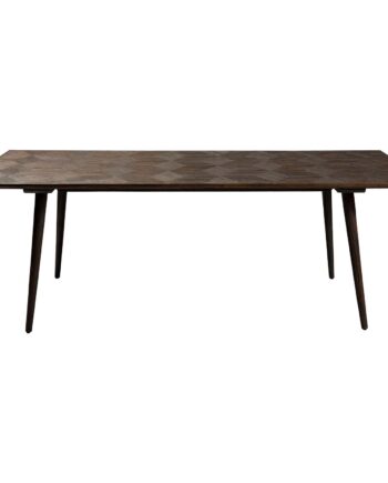 Dan-form Rektangulær Diamond Spisebord Brun Elm Genbrugstræ  220x100