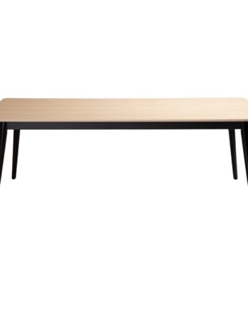 Dan-form Yolo Spisebord  Rektangulær Hvidvasket Egefinér Og Sort Træ  100x220