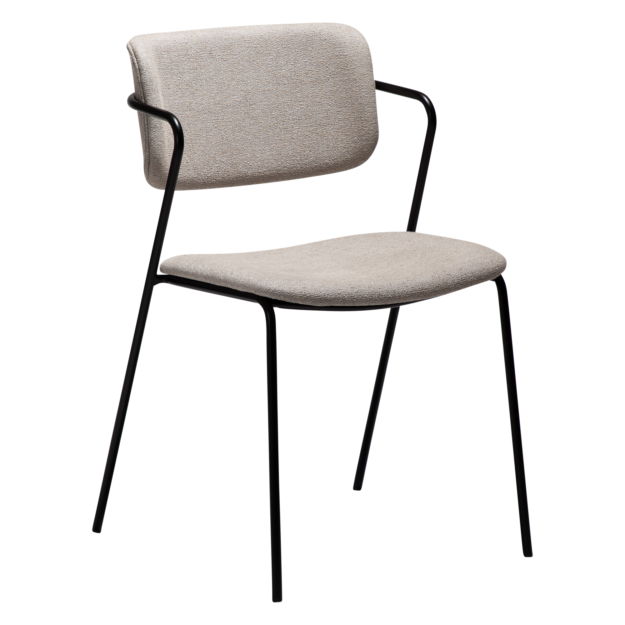 Dan-form Zed Spisebordsstol Cashmere Bouclé Stof Og Sort Metal
