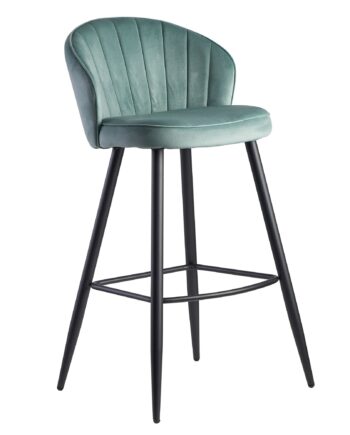 Designer Barstol   Fløjl  Lysegrøn  56x102 5x52   Cm