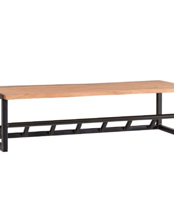 Designer Knagerække   Massivt Træ   Metal  80x22x33 Cm  Brun