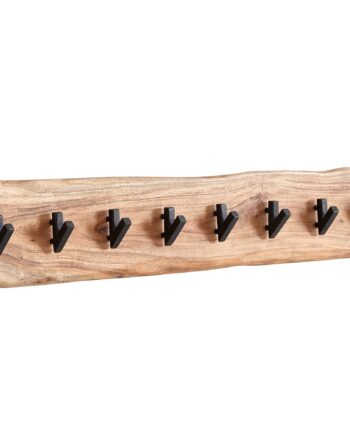 Designer Knagerække   Massivt Træ Og Metal  90   19     Cm  Naturfarvet