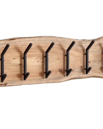 Designer Knagerække   Massivt Træ Og Metal  100   29   12   Cm  Naturfarvet