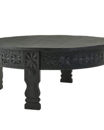 Designer Sofabord   Orientalsk Stil  80x36x80 Cm  Sort