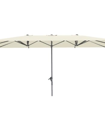 Dobbeltsidet Paraply  451   264 Cm Parasol Med Håndsving  12 Metalribber  Aluminiumsstang  Cremehvid