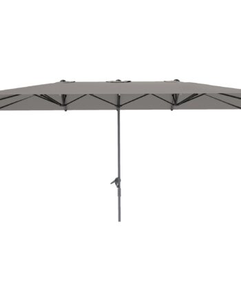 Dobbeltsidet Paraply  451   264 Cm Parasol Med Håndsving  12 Metalribber  Aluminiumsstang  Mørkegrå