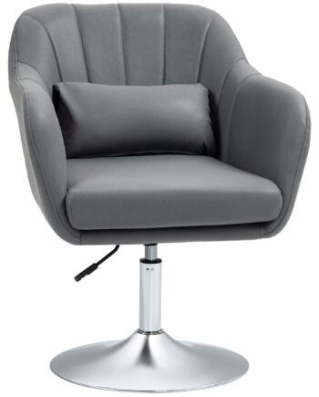 Drejestol  Højdejusterbar Kontorstol  Polyester  Metal  60   60   79-91 Cm  Mørkegrå
