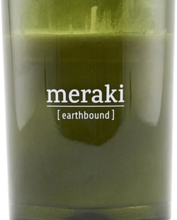 Duftlys Meraki Earthbound   Grøn Duftstearinlys Eukalyptus   Spearmint  35 Timers Brændetid  D8   H10   Cm
