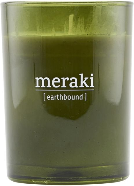 Duftlys Meraki Earthbound   Grøn Duftstearinlys Eukalyptus   Spearmint  35 Timers Brændetid  D8   H10   Cm