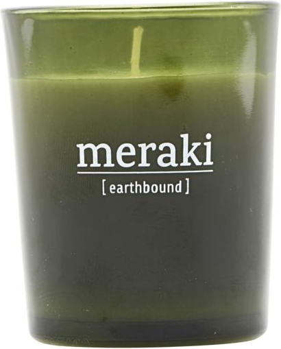 Duftlys Meraki Earthbound  Grønt Stearinlys ø5     H6   Cm Med Eukalyptus   Spearmint Duft  12 Timers Brændetid