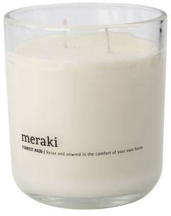 Duftlys Meraki Forest Rain   ø9 6ã H10   Cm Hvid Glasholder  Op Til 60 Timers Brændetid