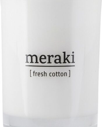 Duftlys Meraki Fresh Cotton   Glas ø8ã H10   Cm   Sojavoks  35 Timers Brændetid