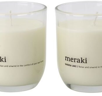 Duftlys Meraki Shadow Lake ø7ã H7   Cm Hvid   Aromatisk Stearinlys Med Beroligende Duft