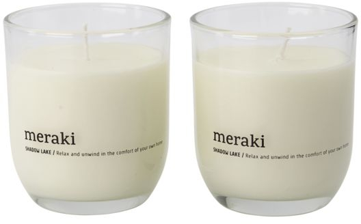 Duftlys Meraki Shadow Lake ø7ã H7   Cm Hvid   Aromatisk Stearinlys Med Beroligende Duft
