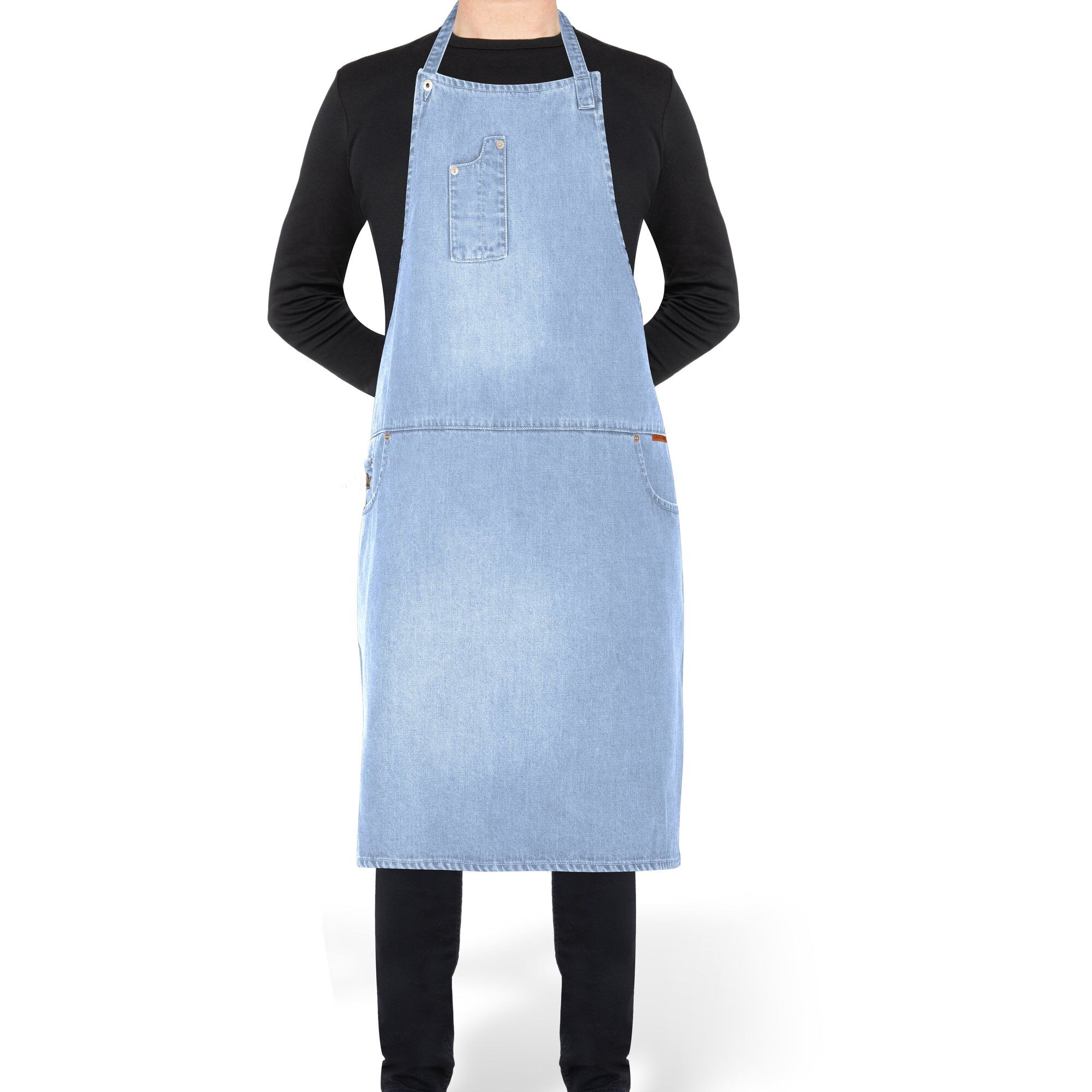 Dutchdeluxes Five Pockets Comfort Fit Forklæde  Washed Indigo