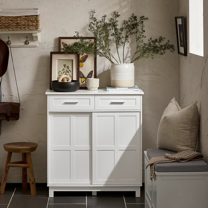 Elegant Kommode   Skænk   Skandi-look  80x40x85 Cm  Hvid
