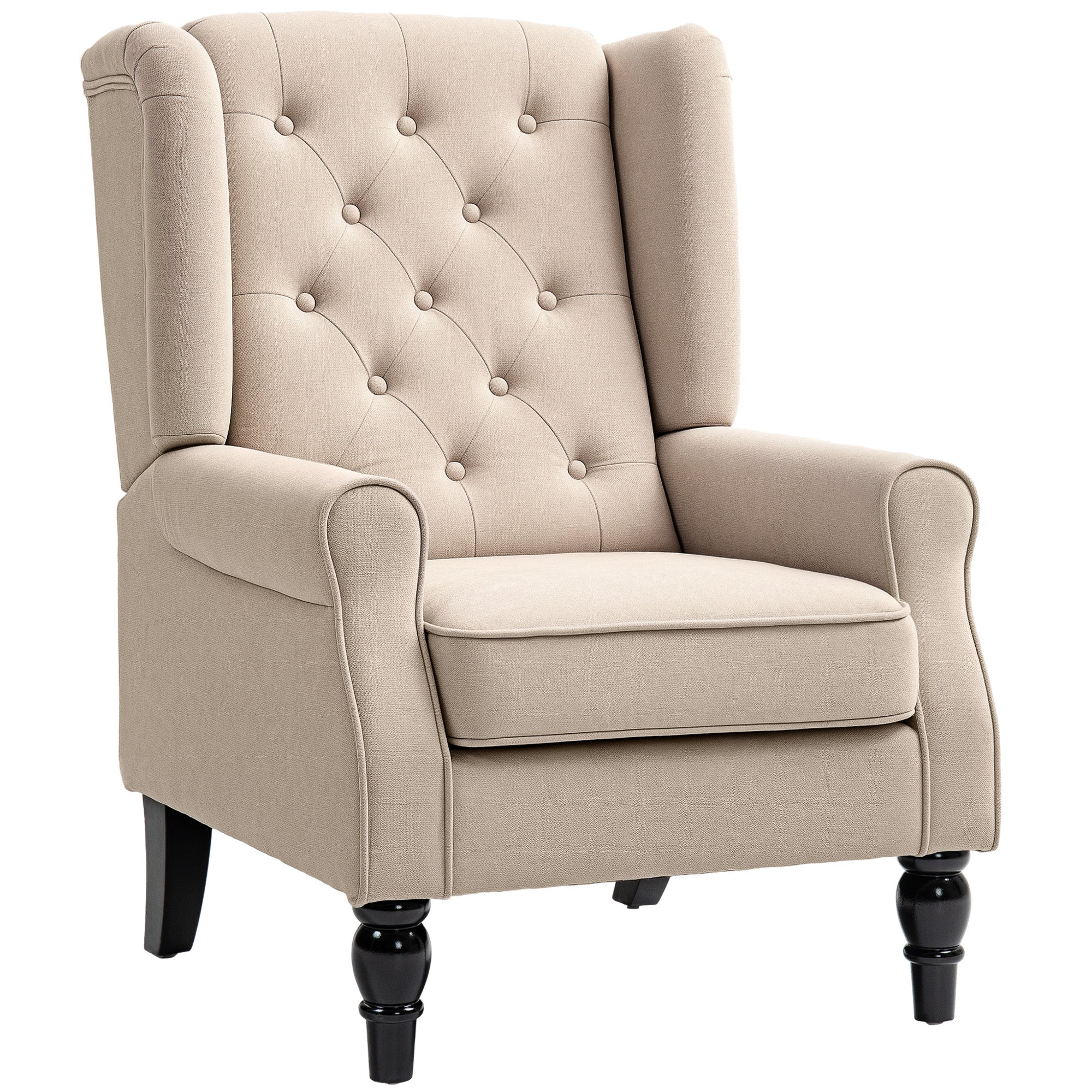 Elegant Lænestol Med Ryglæn  Tykt Polstret  Aftageligt Betræk  74   87   102 Cm  Beige