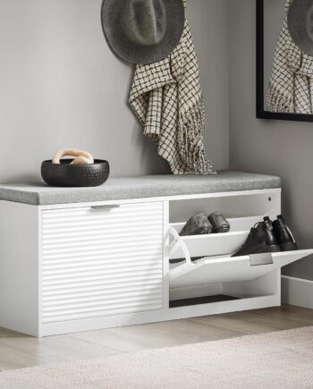 Elegant Skobænk   Skandi-look  Vippefunktion  35x48x105 Cm  Hvid