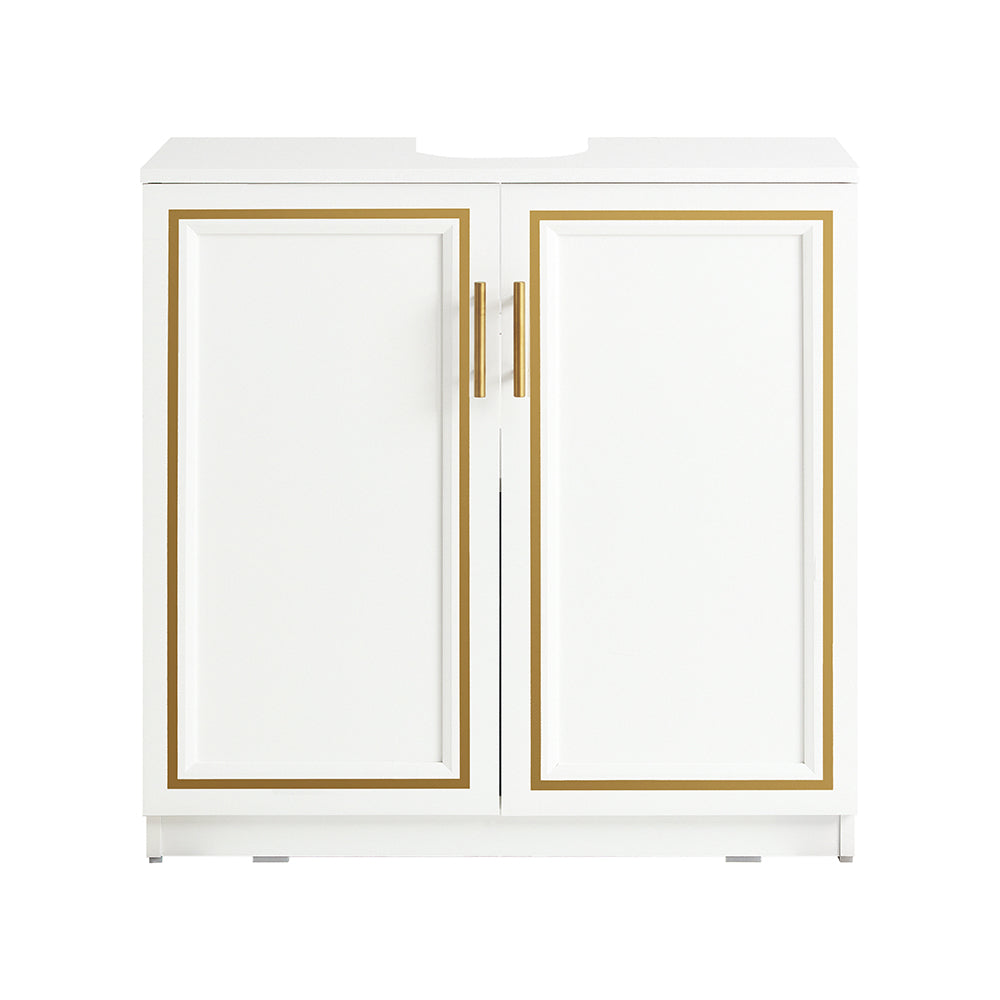 Elegant Underskab Med   Låger Til Badeværelset  60   30   61 Cm  Hvid