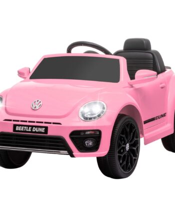 Elektrisk Børnebil  Vw Beetle   -  Km    Med Fjernbetjening Og Musik  Pink
