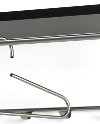 Entréknagerække Med Hattehylde Spinder Design Rex   Nikkelfarvet Stål Og Sort Melamin H28   B70   D29 Cm