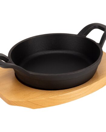 Essentials Støbejerns Serveringspande 16 Cm  Bordskåner   Træ