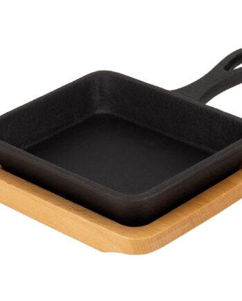 Essentials Støbejerns Serveringspande 12 Cm  Bordskåner   Træ