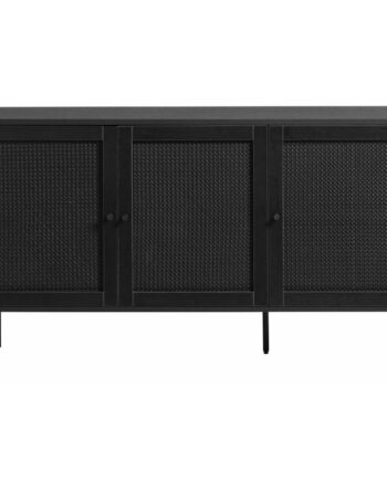 Exquisite Skænk       Låger Sort Polyrattan Og Sort Melamin