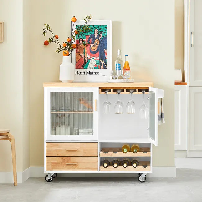 Få Mere Plads   Køkkenet Med Denne Fleksible Køkkenvogn   Hvid  B109   D40   H92 Cm