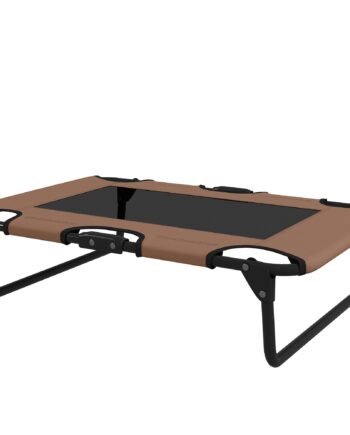 Forhøjet Hundeseng  Sammenklappelig Hundeseng  Udendørs Hundeliggestol Med Netdesign  Kaffe Oxford 75   51   18 Cm