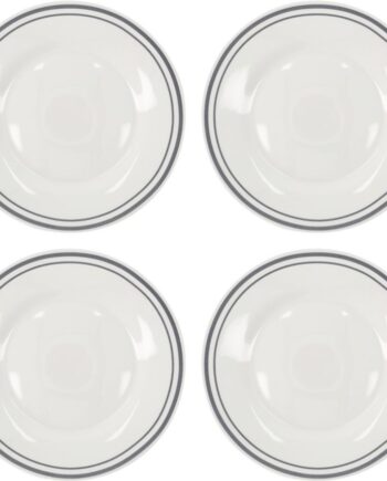 Frokosttallerken Nicolas Vahé Bistro ø23 Cm Grå Porcelæn Med Dekorative Striber