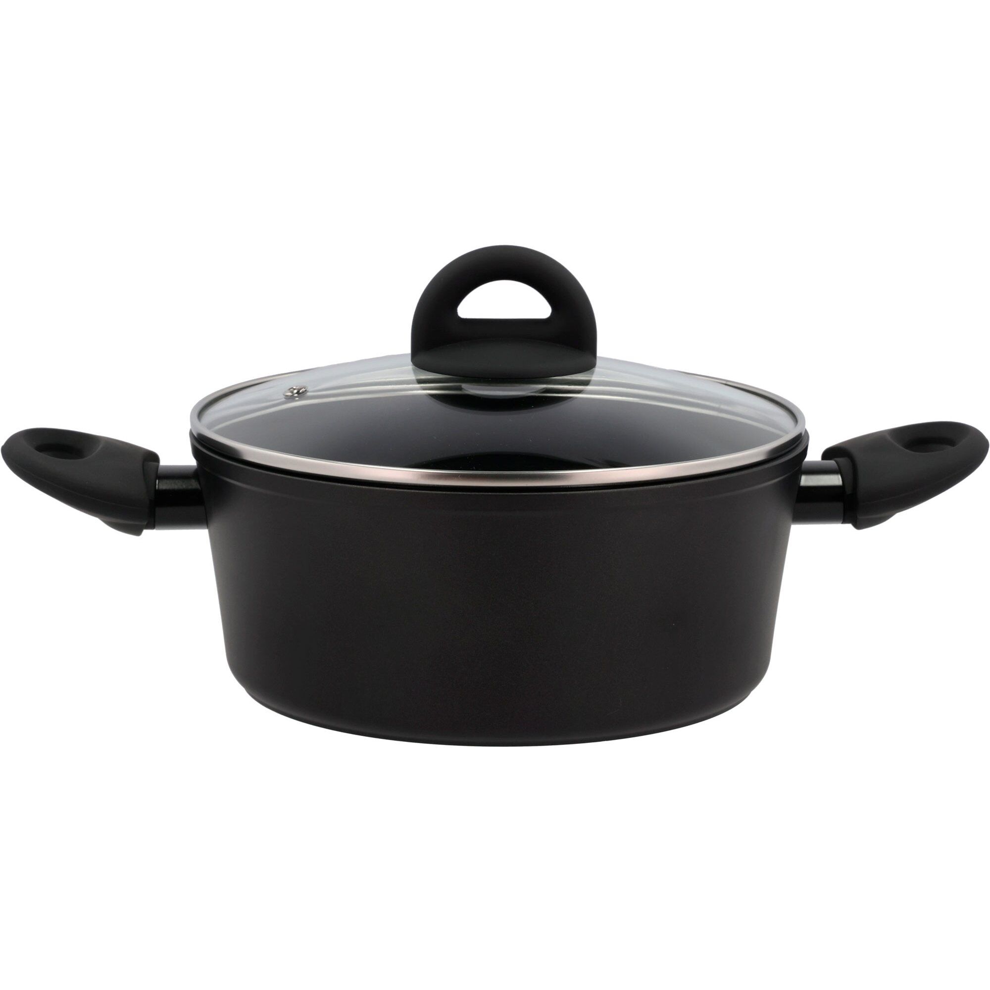 Funktion Ceramica Gryde Med Glaslåg     Liter  Sort