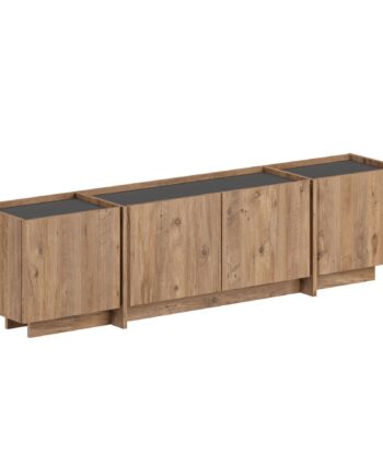 Funzi Living Lowen Tv-bord      Låger Antracitgrå Og Atlantic Pine Melamin  180x35