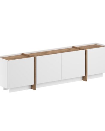 Funzi Living Lowen Tv-bord      Låger Hvid Og Natur Atlantisk Fyrretræ Melamin  180x35