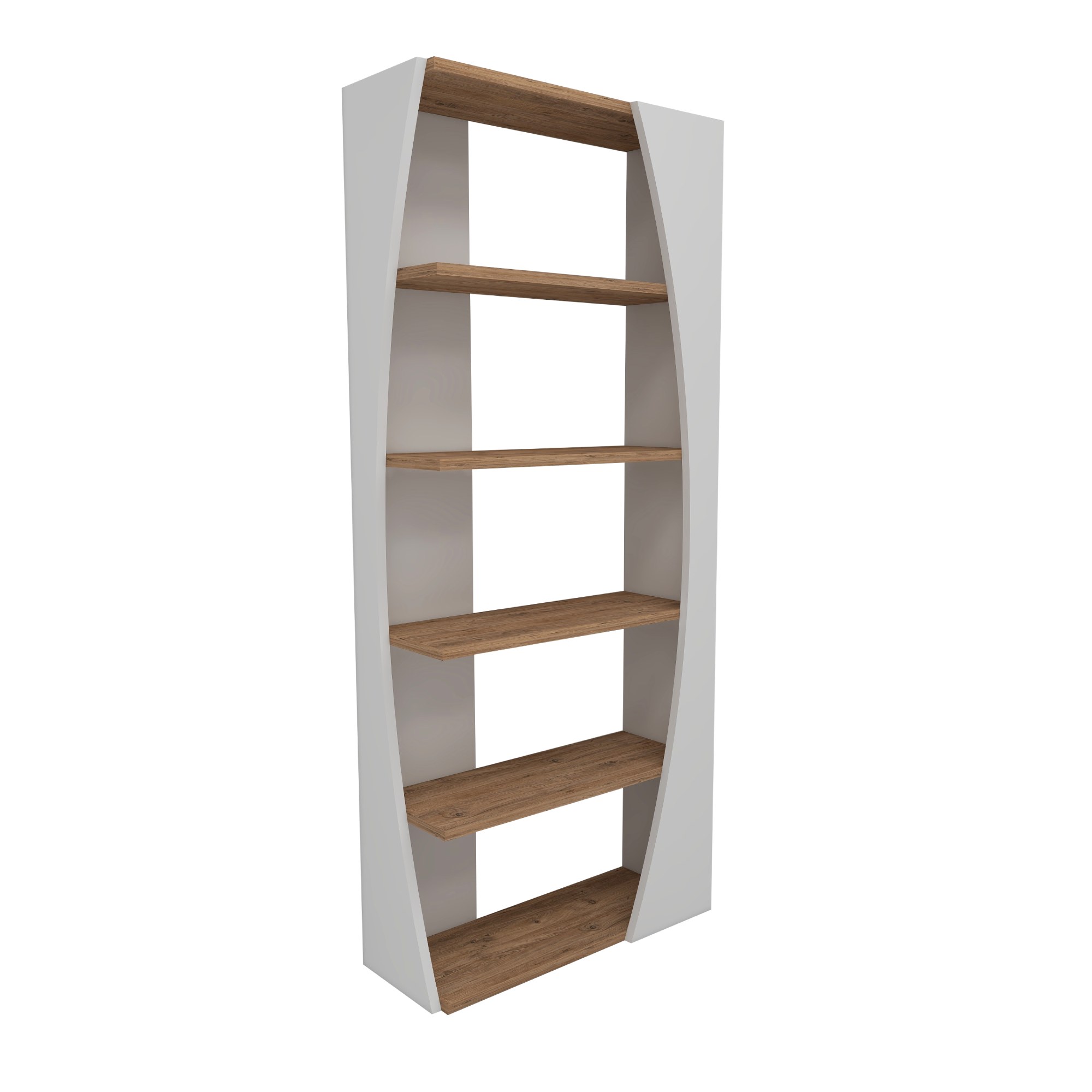 Funzi Living Selge Bogreol Hylder Hvid Og Atlantic Pine Melamin