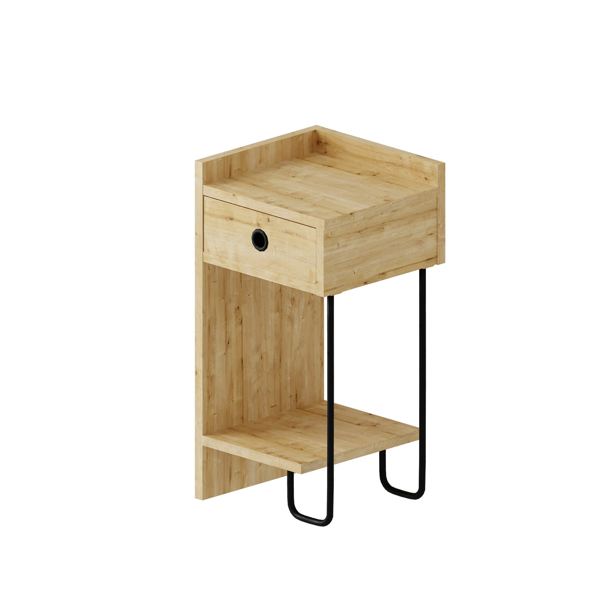 Funzi Living Sirius Natbord Venstre Hylde Og Skuffe Eg Melamin 32x30