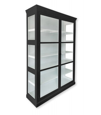 Fyn Vitrineskab 212x148x44 Cm Sort Hvid