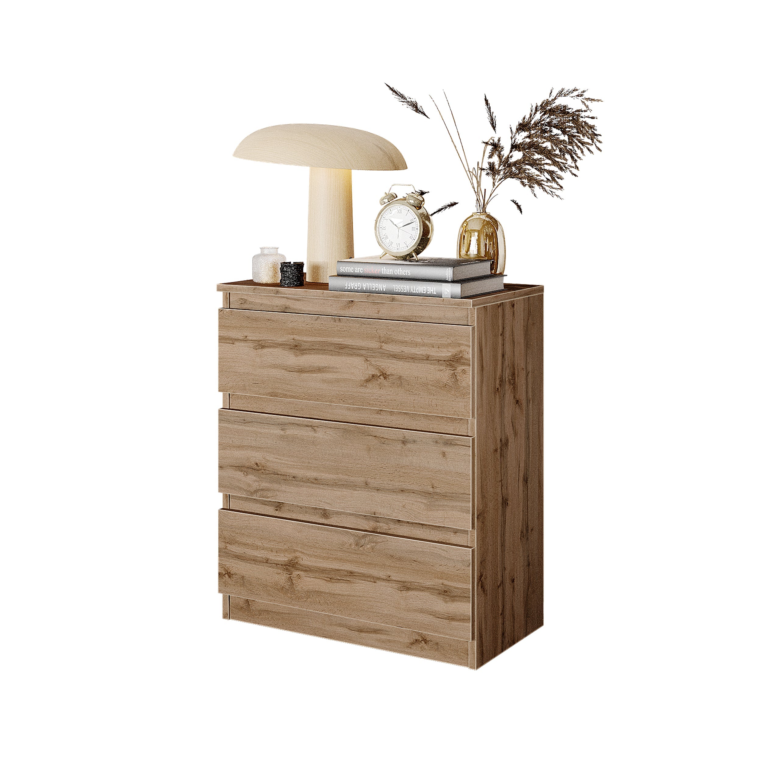 Gabriel Natbord   Sengebord Med   Skuffer Wotan Eg H72cm B60cm D33cm