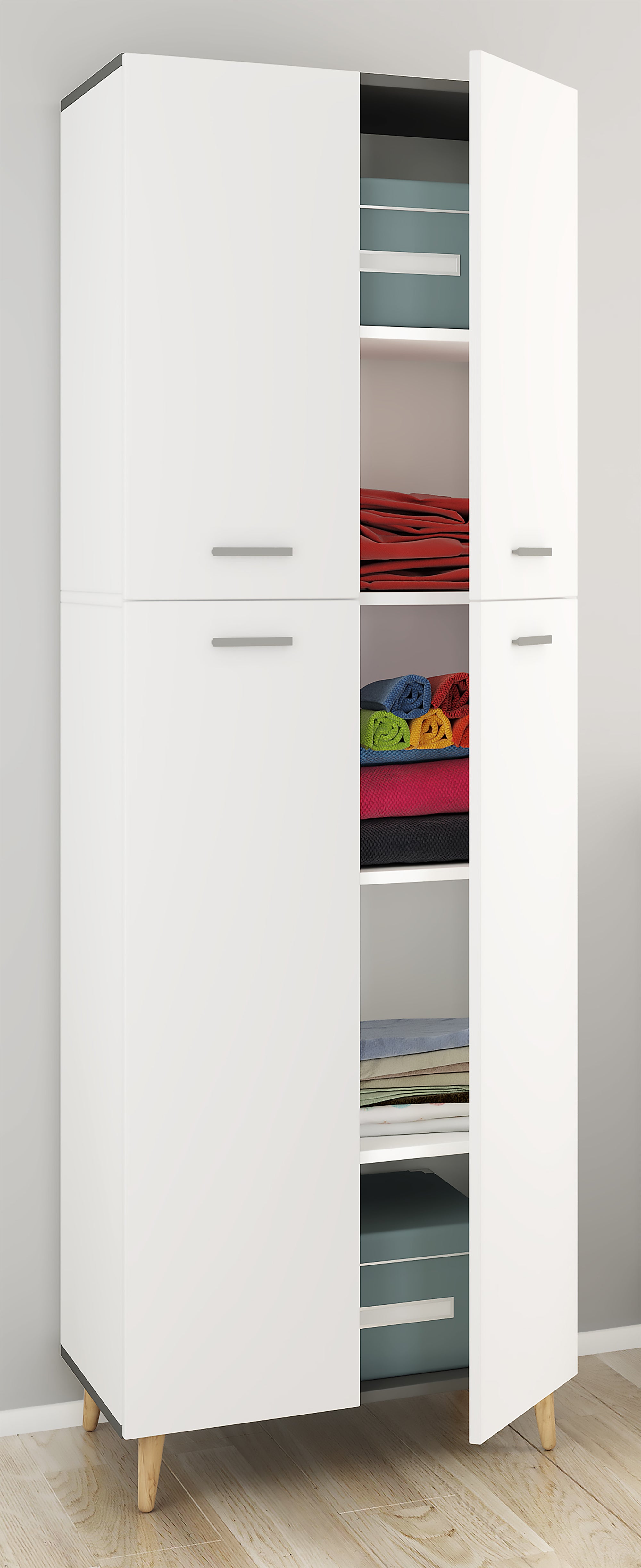 Garderobeskab   Multifunktionsskab     184      60      39 Cm  Hvid