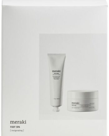 Gaveæske Fodpleje Meraki Foot Spa Med Fodsalt   Fodcreme   Eukalyptus  Mynte   Lime