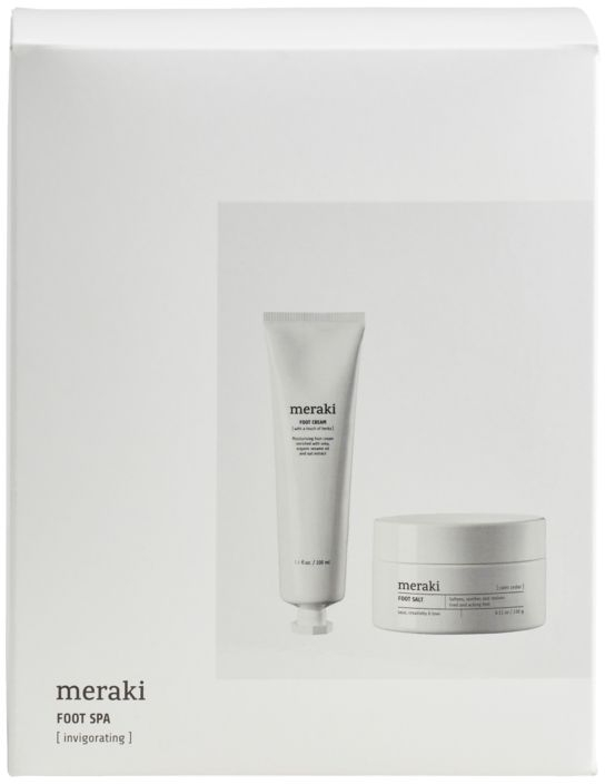 Gaveæske Fodpleje Meraki Foot Spa Med Fodsalt   Fodcreme   Eukalyptus  Mynte   Lime