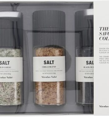 Gaveæske Nicolas Vahé Gift Sets Savoury Collection Med   Gourmetsalte Og Keramiske Kværne