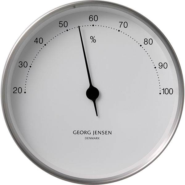 Georg Jensen Henning Koppel Hygrometer ø10cm Stål Hvid : Erling Christensen Møbler