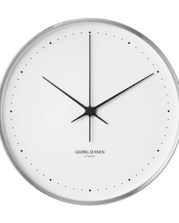 Georg Jensen Henning Koppel Ur   40 Cm Stål Hvid  : Erling Christensen Møbler