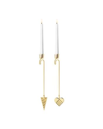 Georg Jensen 2025 Lyseholder  Hjerte   Kræmmerhus Forgyldt  : Erling Christensen Møbler